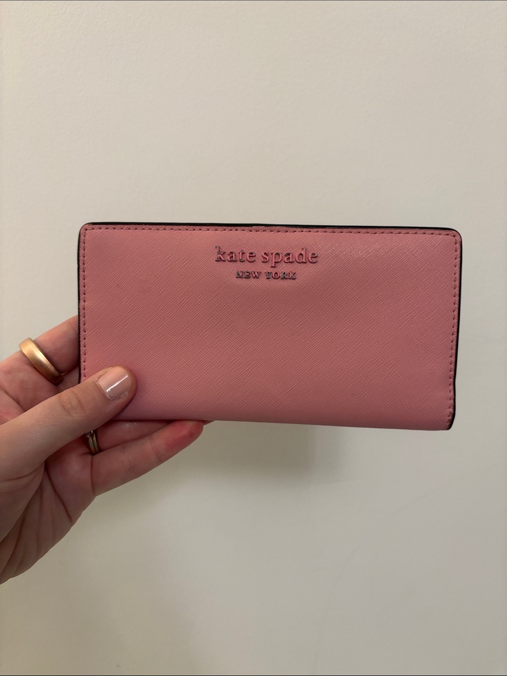 kate spade Pink Saffiano Continental Wallet